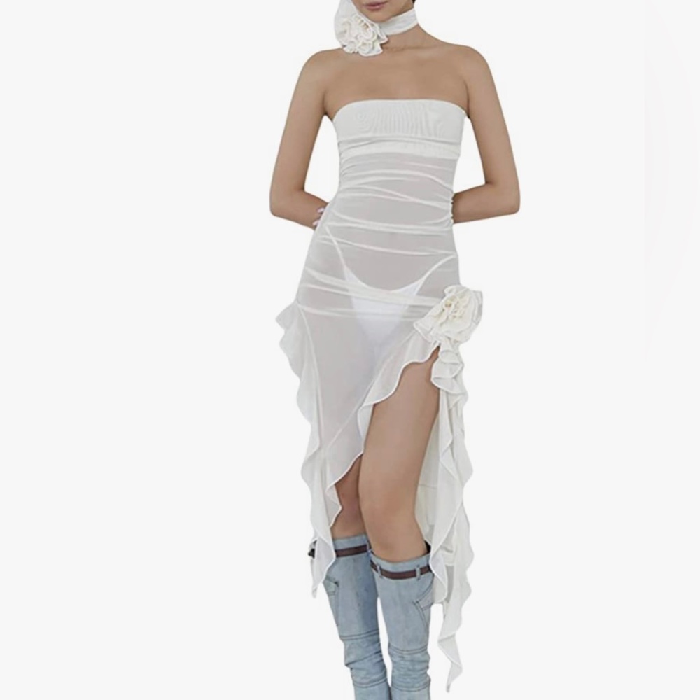 Fanci white flower dress